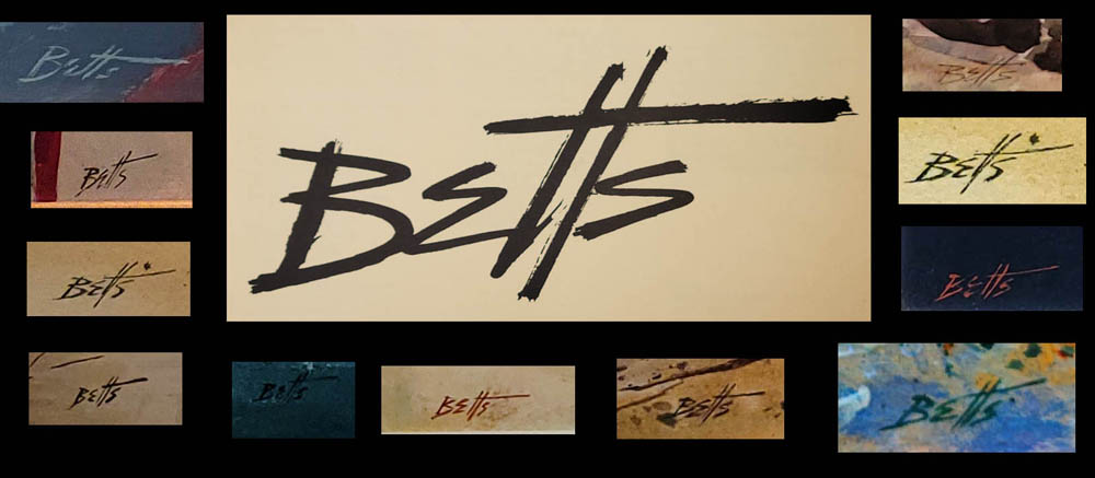 Signature samples from Edward Betts paintings dating back to 1947
