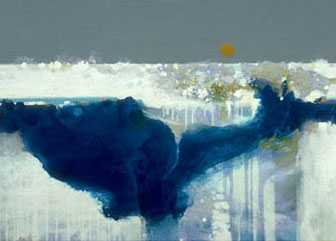 acrylic painting, Ice Fall, by master artist Edward Betts Ice Fall  21" x 29"