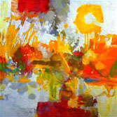 acrylic painting by master artist Edward Betts, left panel of the triptych Summertime