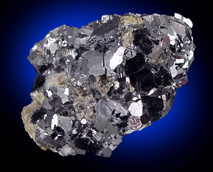 Mineral Specimens: Galena with yellow sphalerite from Lime Crest Quarry, Sparta, New Jersey