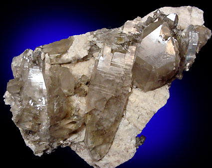 Mineral Specimens: Quartz var. Smoky and Albite from Peter's Pocket, N. Moat Mt., Bartlett, New Hampshire