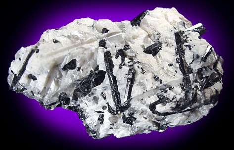 Mineral Specimens: Schorl in Albite from La Flamme Quarry, Minot, Maine