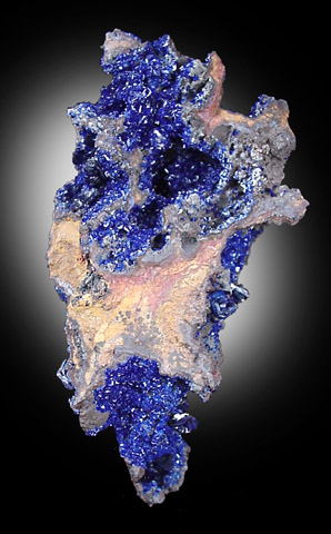 Mineral Specimens: Azurite on Limonite matrix from Phelps Dodge Morenci Mine, Morenci, Arizona