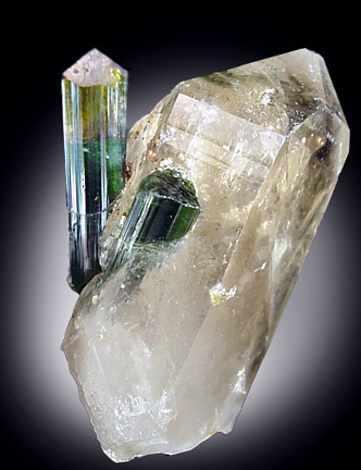 Mineral Specimens: Elbaite Tourmaline in Smoky Quartz from Gillette Quarry, Haddam Neck, Connecticut